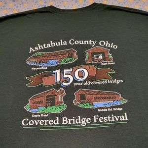 🌎 Ohio Covered Bridge Festival ✨️ Ashtabula County Shirt 🔥 XL Vintage 💎 🇺🇸